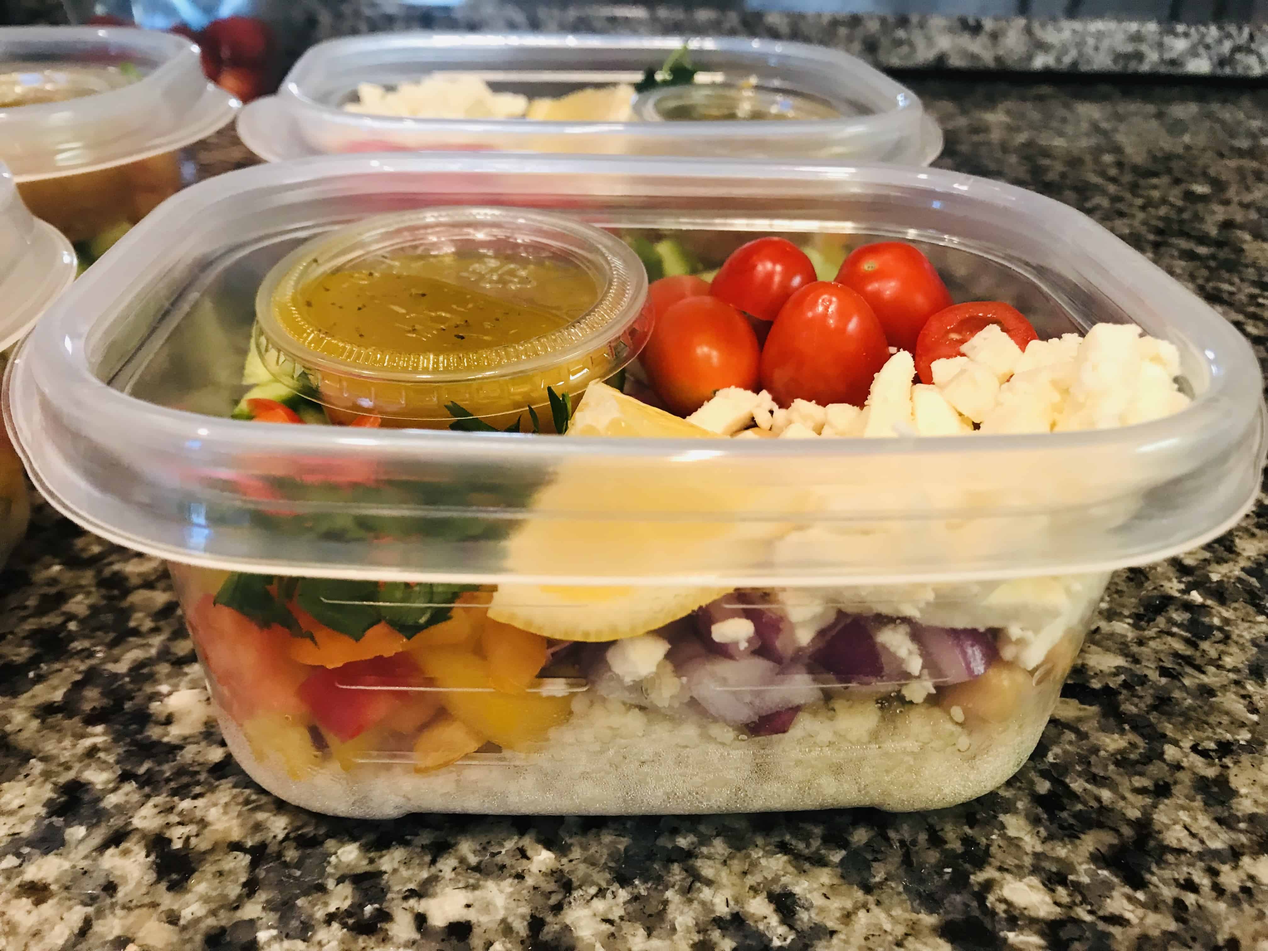 quinoa salad prep